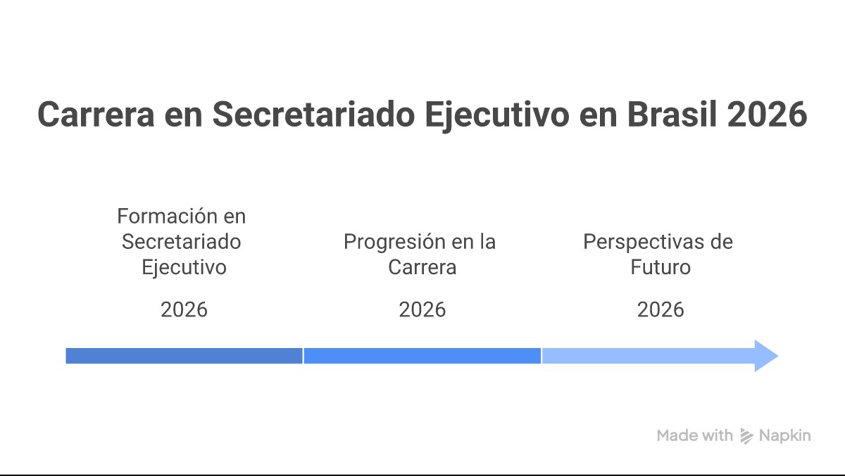 Infográfico mostrando os quatro pilares do Secretariado Executivo moderno: Tecnologia (IA, automação), Estratégia (visão de negócio, gestão de projetos), Inteligência Emocional (comunicação, empatia) e Gestão (tempo, informação).