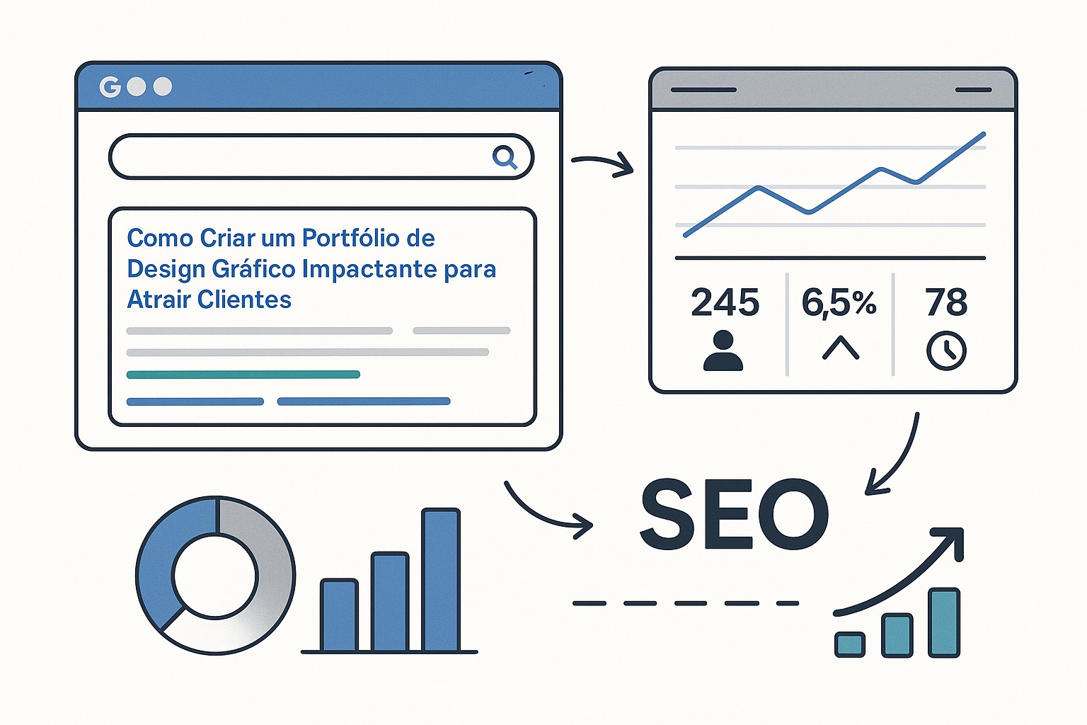 Diagrama sobre como criar portfolio design grafico impactante