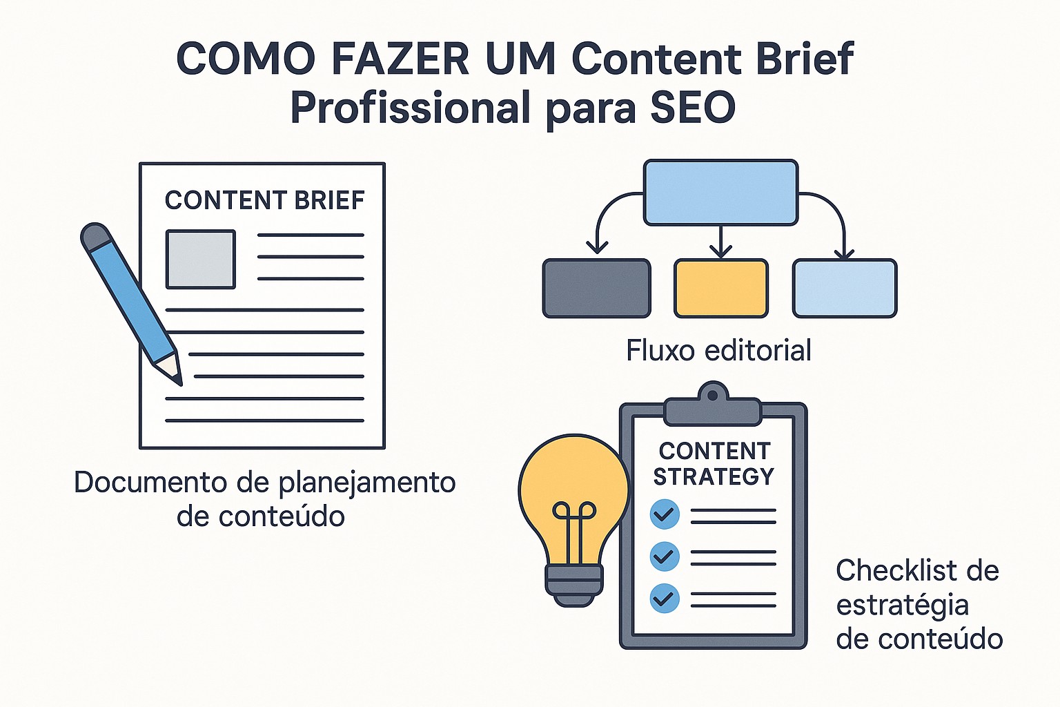 Processo de elaboração de brief de conteúdo: pesquisa, análise de concorrência e briefing editorial completo