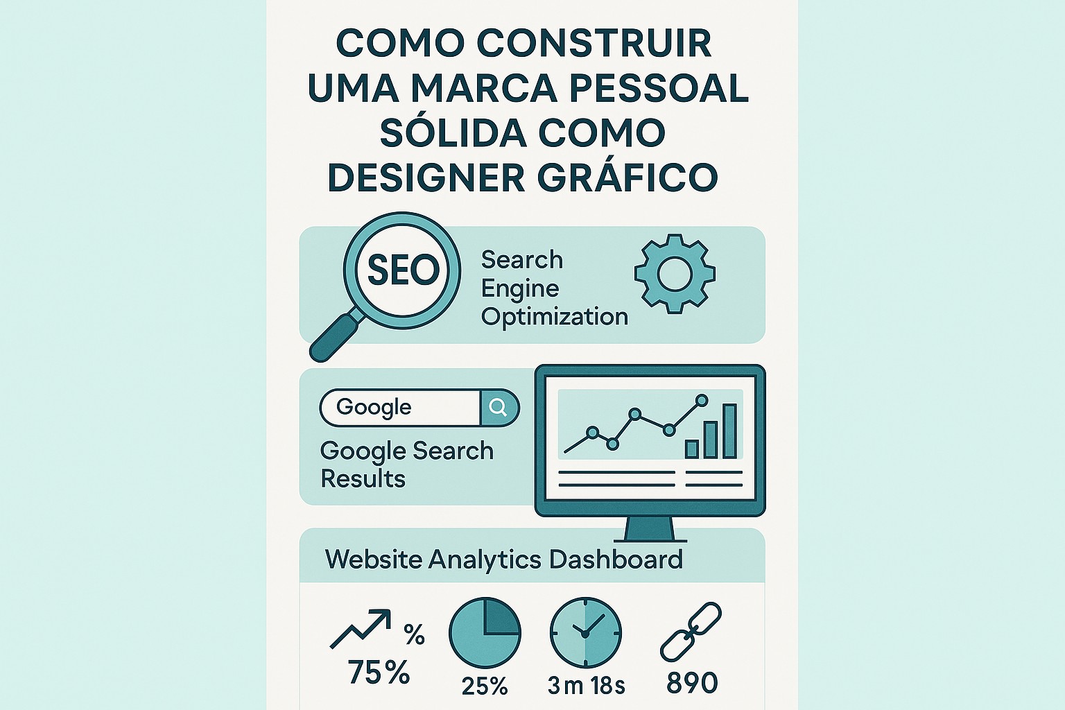 Infografía: conceitos chave de Como Construir uma Marca Pessoal Sólida como Designer Gráfico