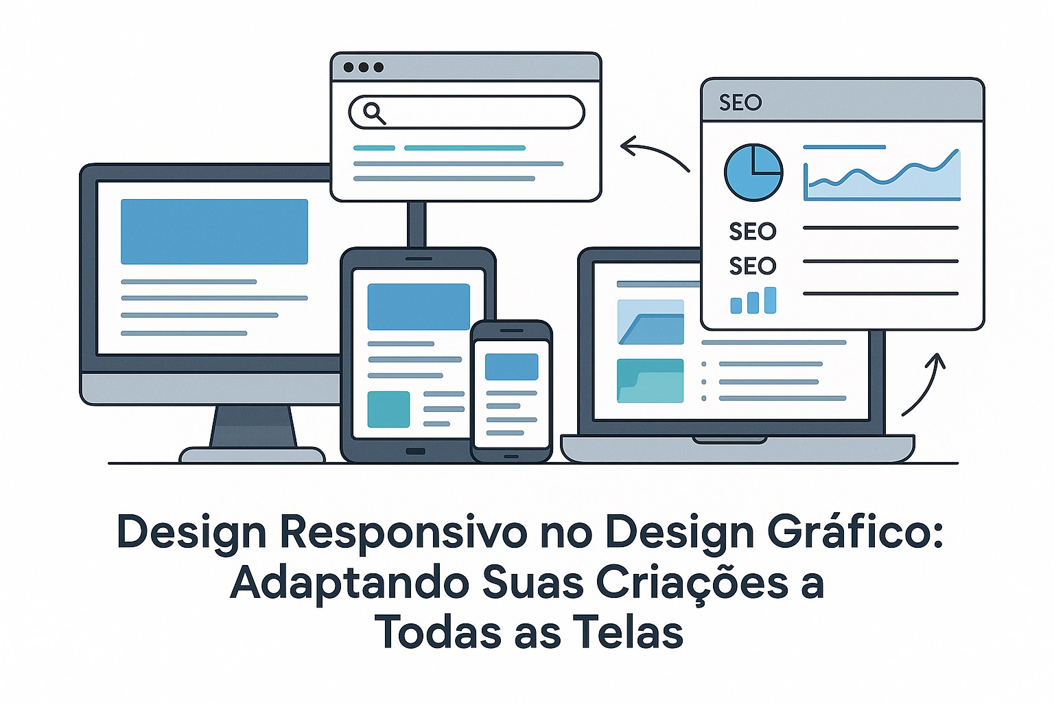 Diagrama sobre design responsivo adaptando todas telas