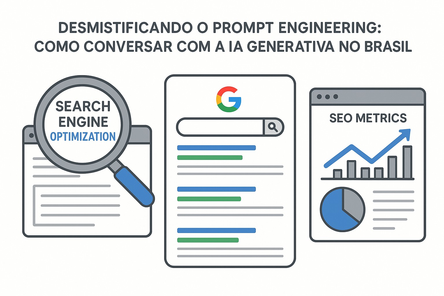 Diagrama visualizando o fluxo de trabalho do prompt engineering, com etapas como formulação, teste e refinamento de prompts.
