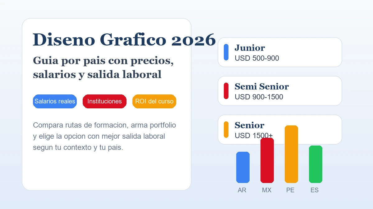 Cursos de Design Gráfico 2026: Guia Completa por País com Preços e Salários
