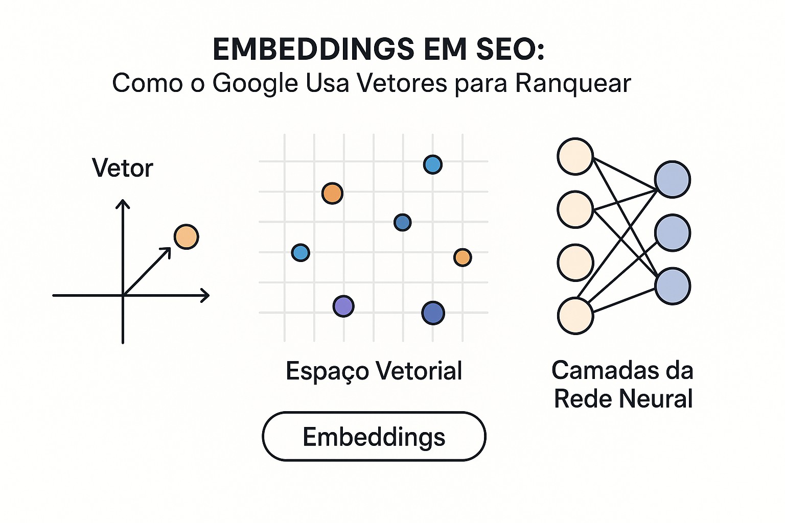Visualização de embeddings semânticos em SEO: representação vetorial de palavras e similaridade conceitual