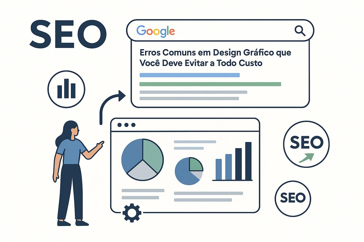 Diagrama sobre erros comuns design grafico
