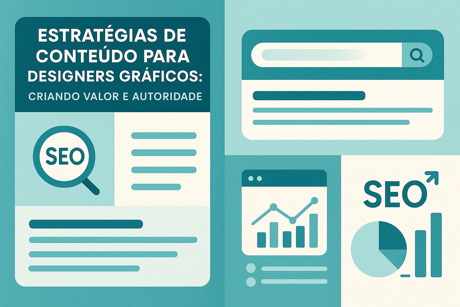 Infografía: conceitos chave de Estratégias de Conteúdo para Designers Gráficos: Criando Valor e Autoridade