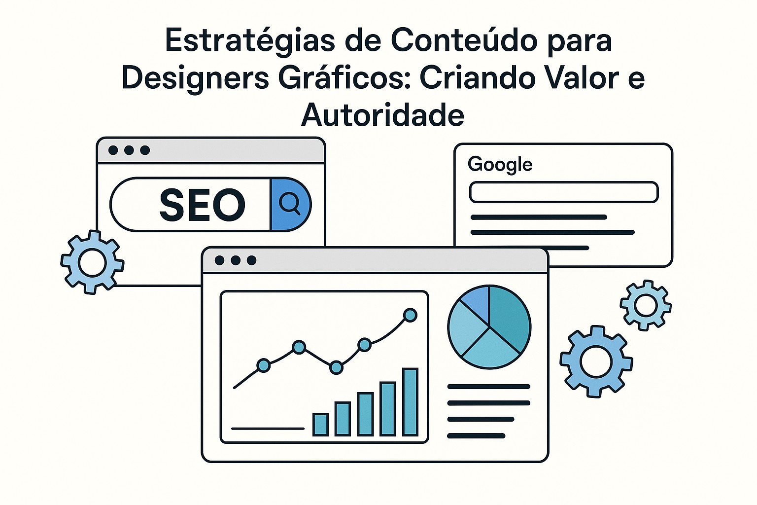 Ilustración sobre estrategias conteudo designers graficos
