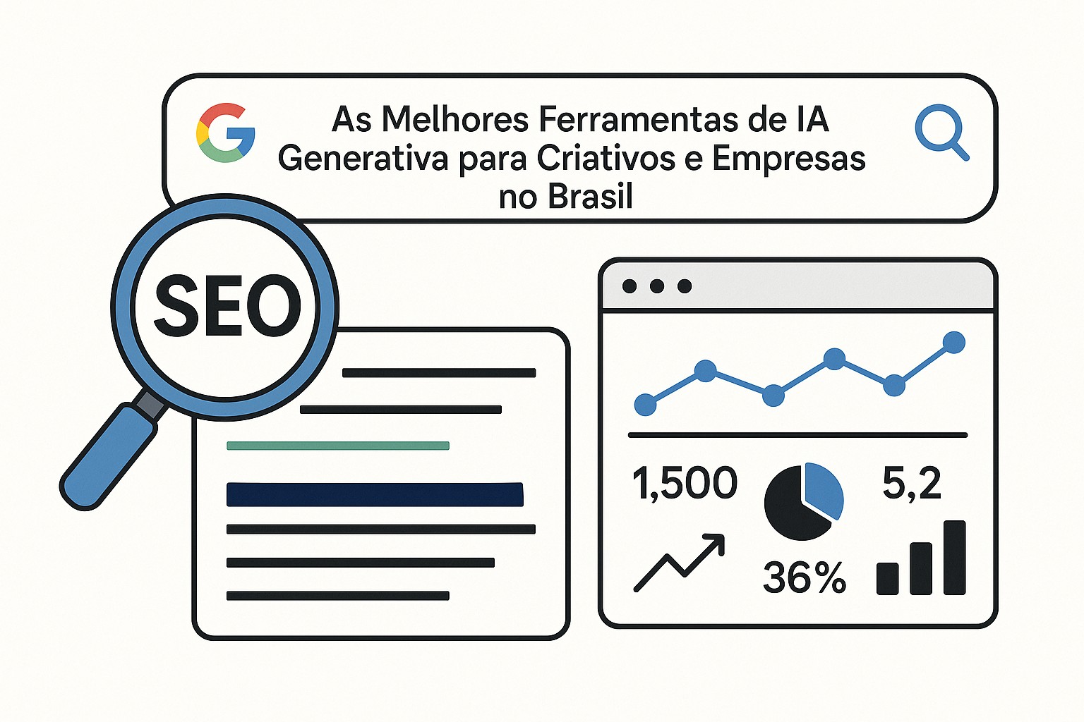 Ilustración sobre ferramentas ia generativa top brasil