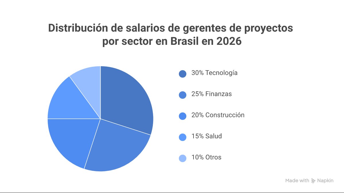 Infográfico mostrando os principais fatores que influenciam o salário de um gerente de projetos no Brasil em 2026, incluindo setor, certificação PMP, experiência e localização.