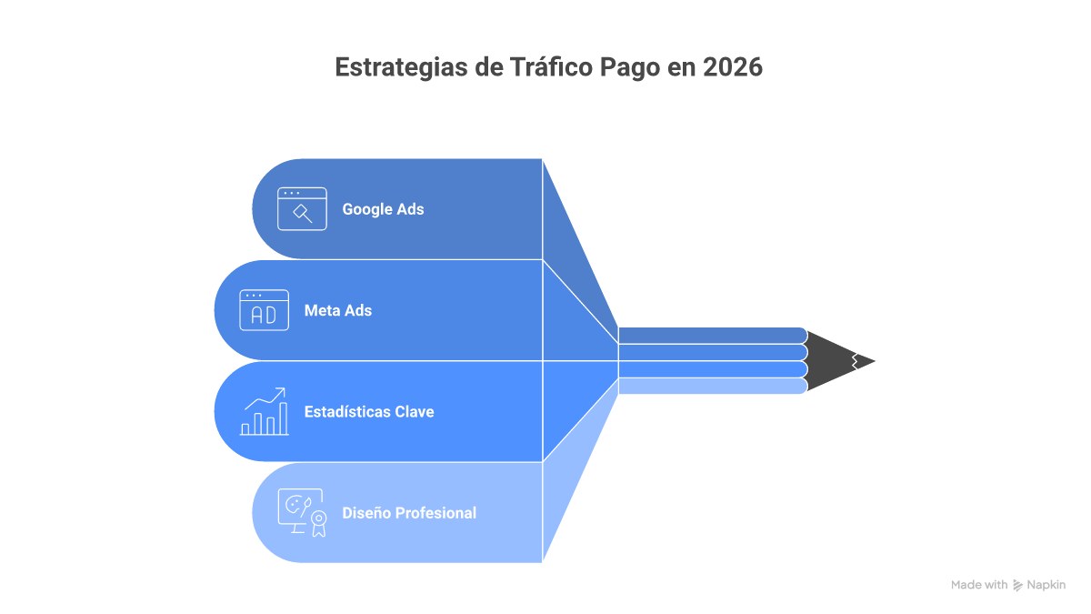 Infográfico do funil de vendas integrado, mostrando Meta Ads (Facebook, Instagram) no topo para gerar demanda e Google Ads (Pesquisa, Shopping) na base para capturar a intenção de compra no mercado brasileiro.