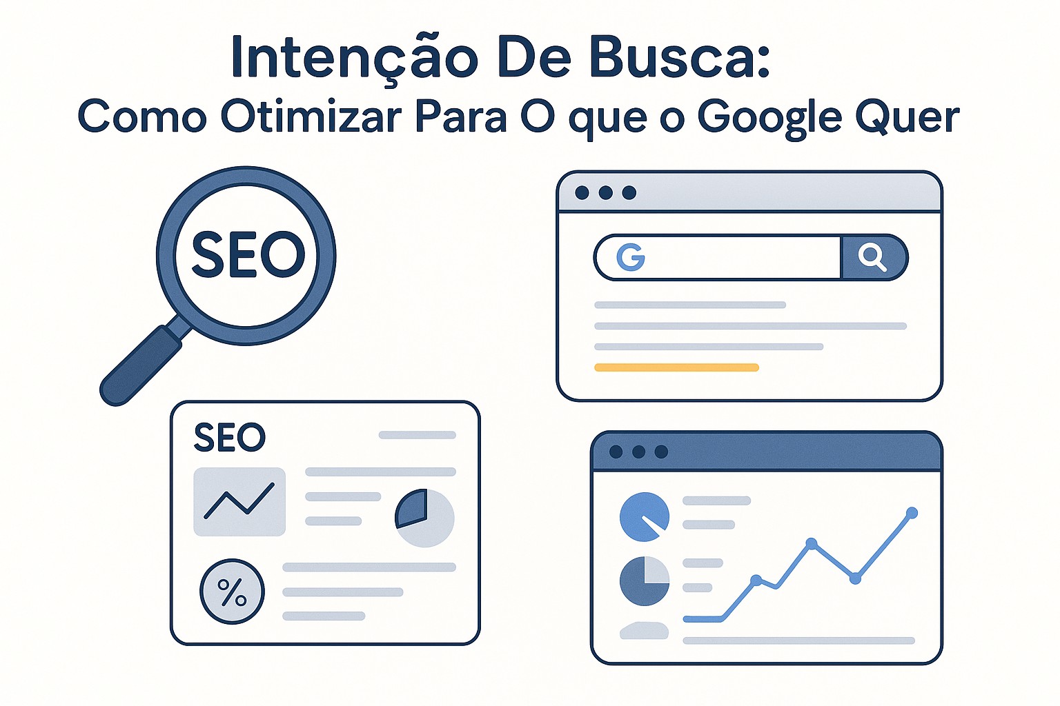 Ilustración sobre intencao de busca otimizacao