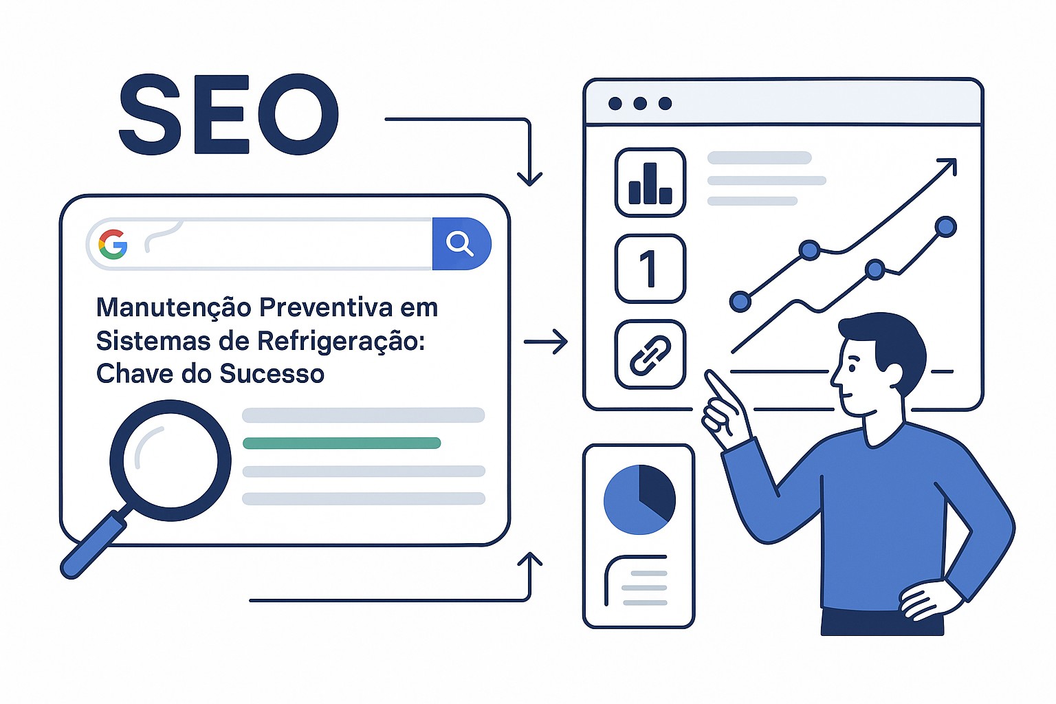 Ilustración sobre manutencao preventiva refrigeracao