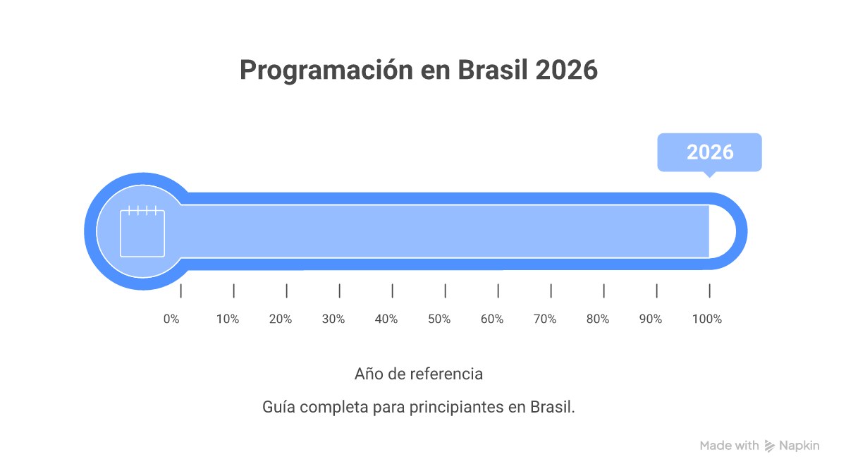 Infográfico mostrando a jornada de um programador, começando com 'Lógica de Programação', passando por 'Escolha da Linguagem', 'Criação de Projetos', 'Montagem de Portfólio' e terminando em 'Primeira Vaga de Emprego'.