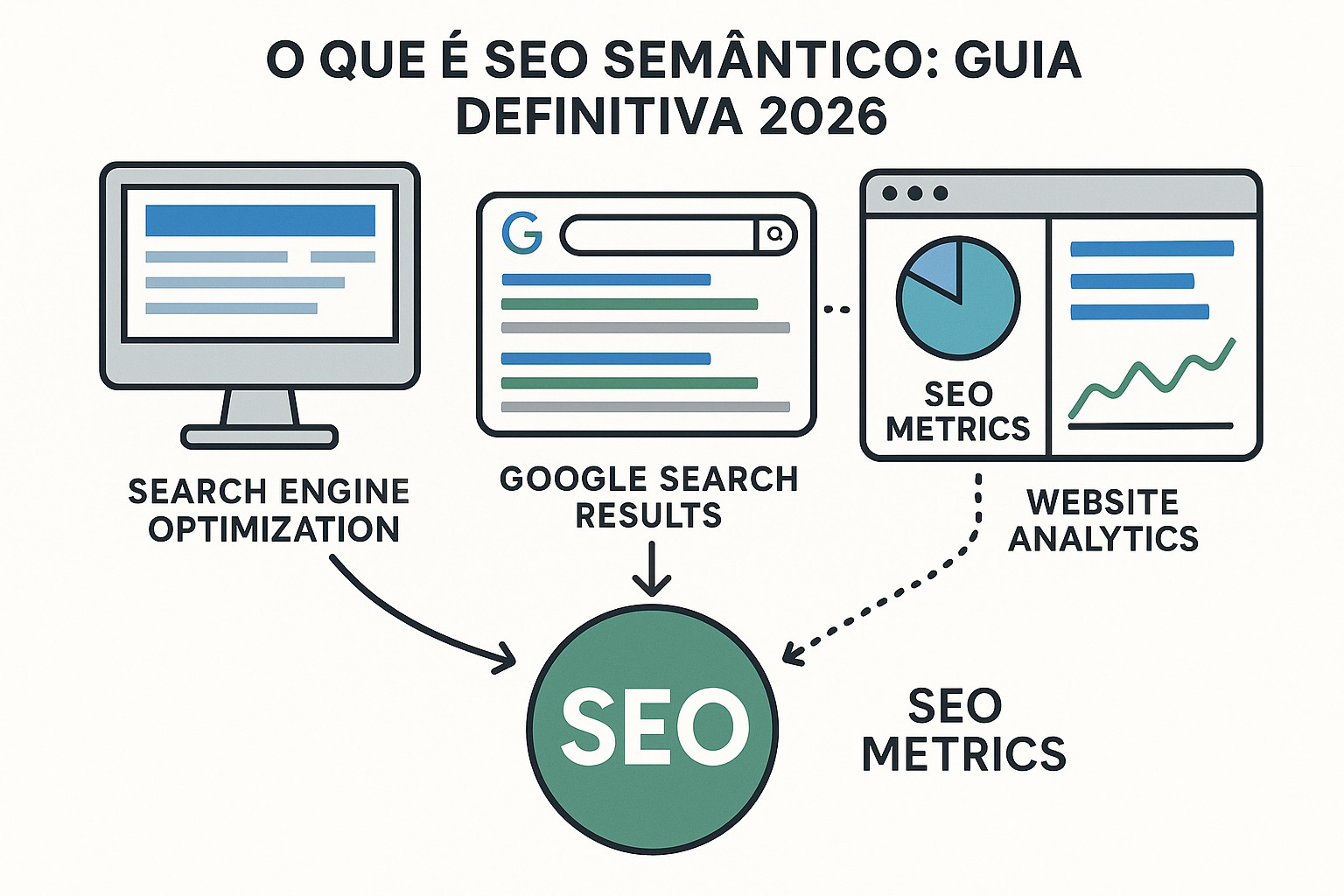Comparativo de SEO tradicional vs SEO semântico: foco em palavras-chave vs compreensão de temas completos