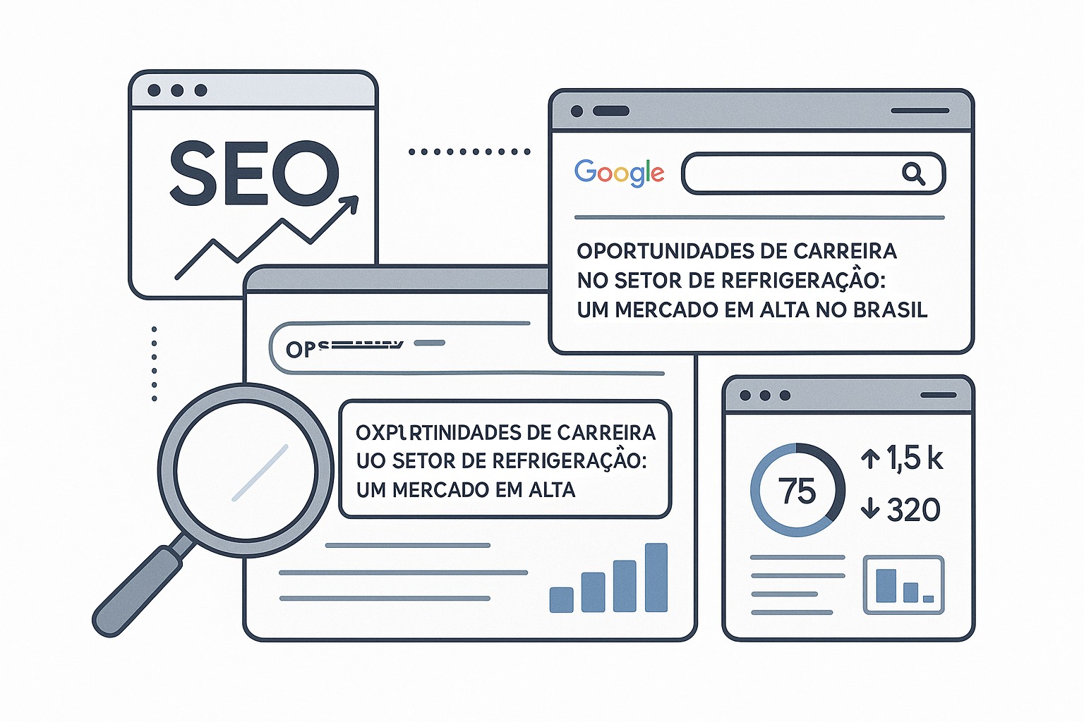 Ilustración sobre oportunidades carreira refrigeracao br