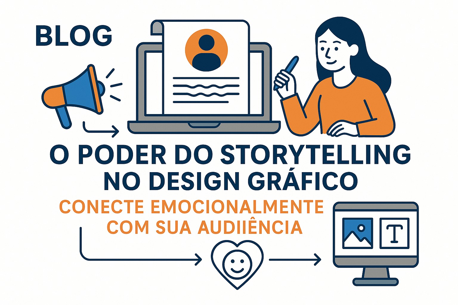 Ilustración sobre poder storytelling design grafico