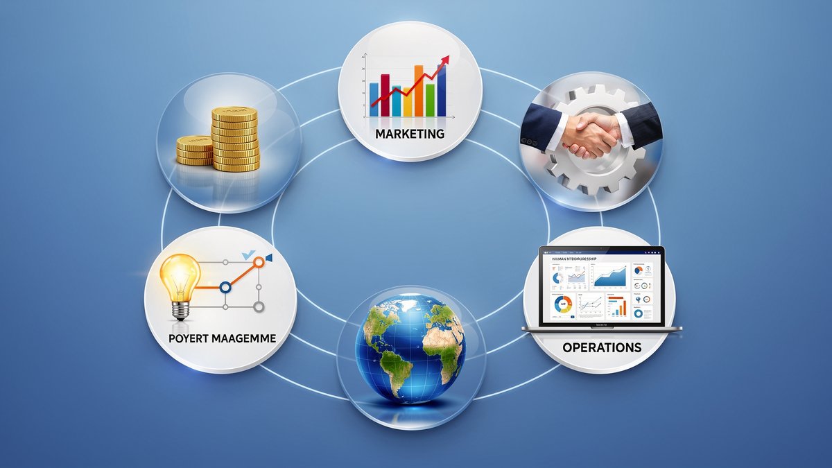 Especializações em administração de empresas: finanças, marketing, RH, operações, BI