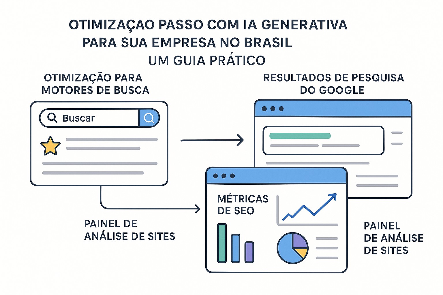 Checklist visual de adoção de IA generativa: preparação da equipe, ferramentas iniciais e casos piloto