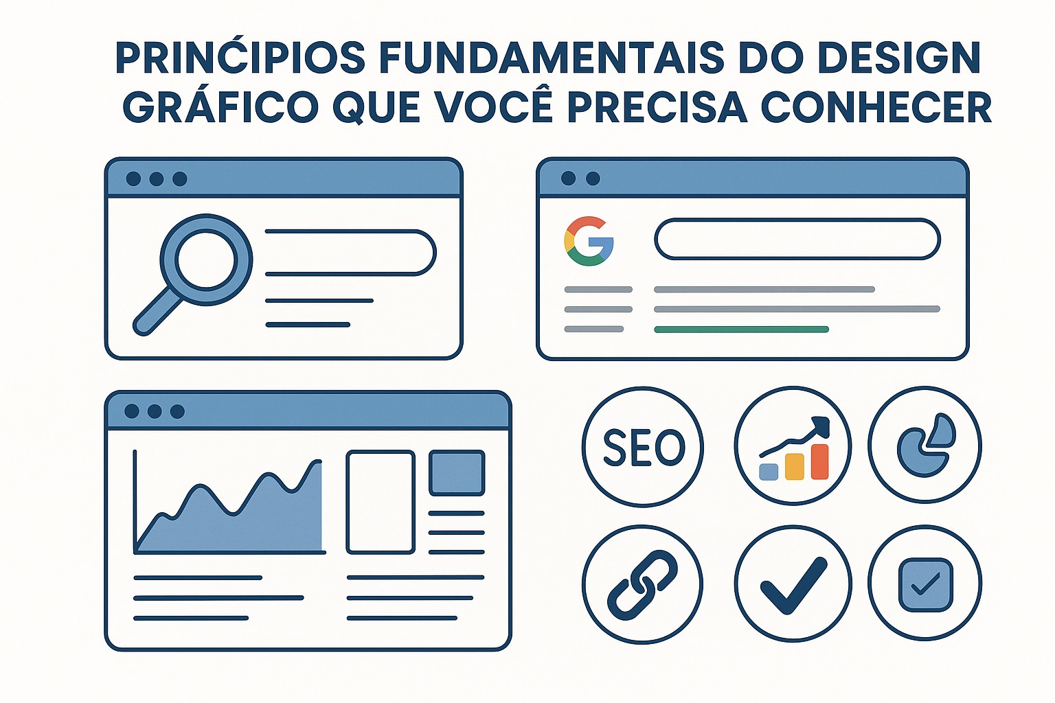 Ilustración sobre principios fundamentais design grafico