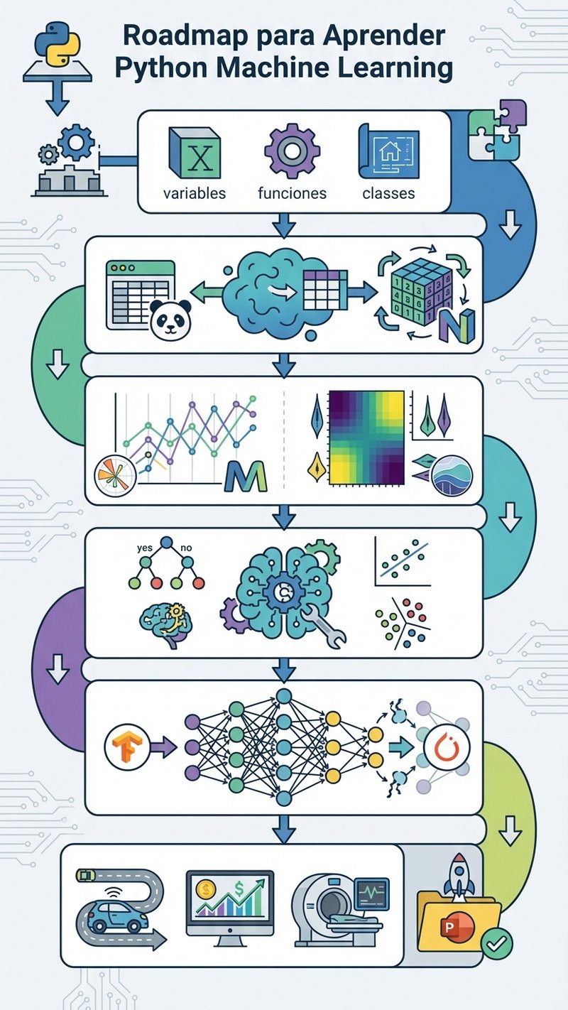 Infografia: Roadmap completo de Python para Machine Learning - bibliotecas, algoritmos e rota de aprendizado