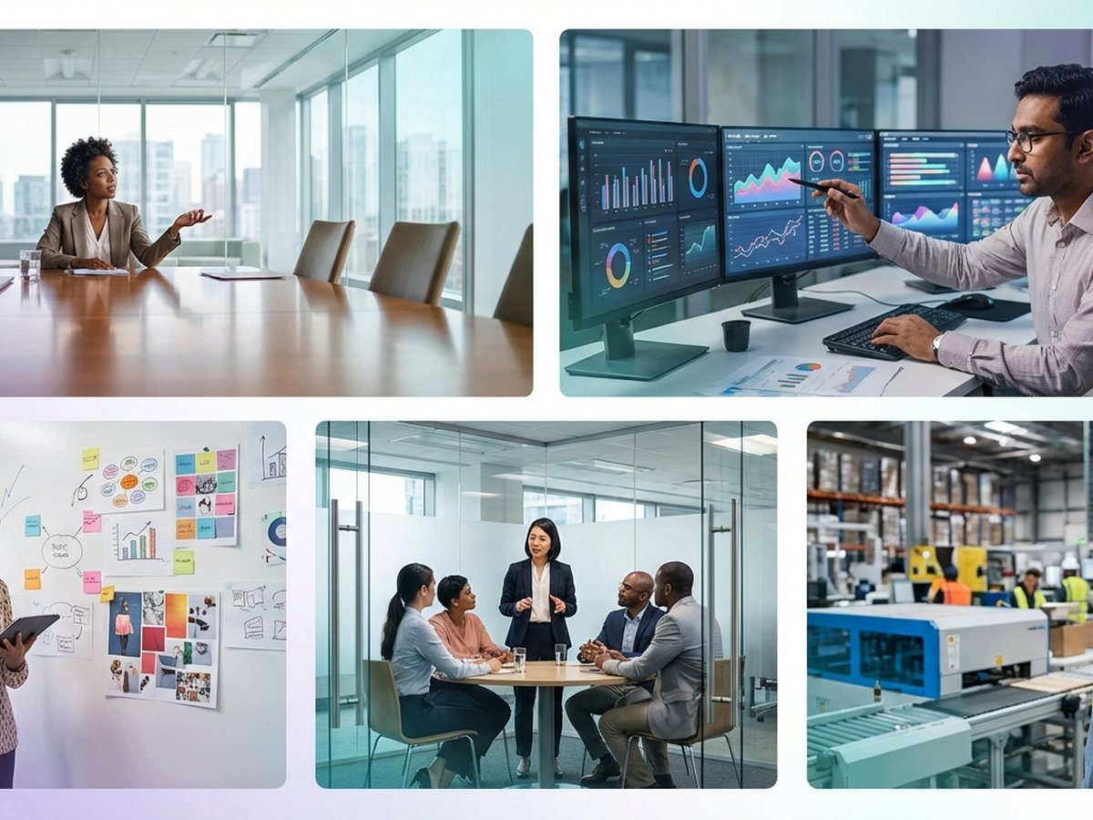 Profissionais de administração em diferentes áreas laborais