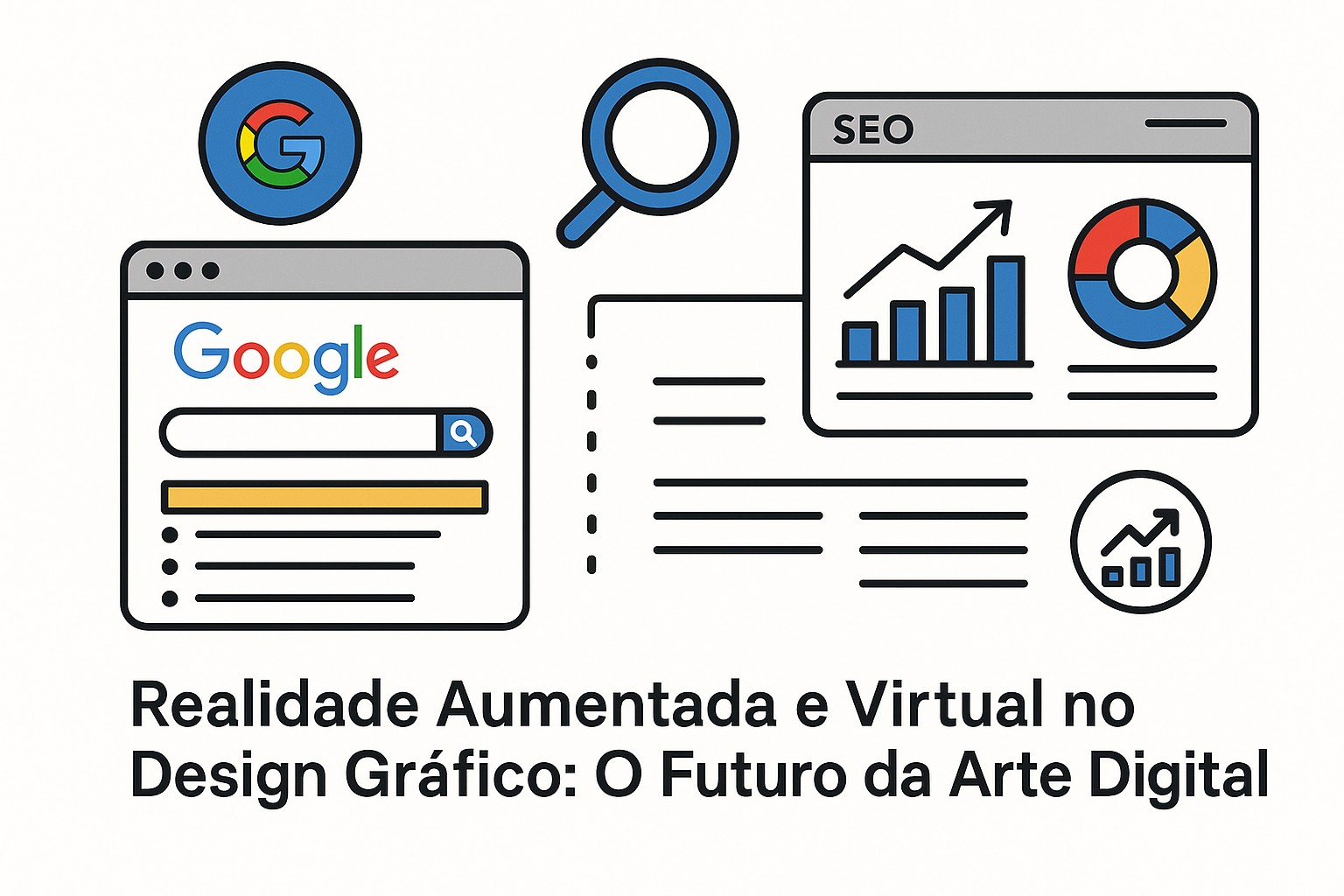 Ilustración sobre realidade aumentada design grafico