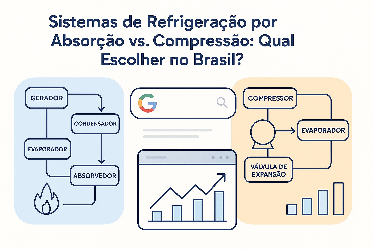 Ilustración sobre refrigeracao absorcao vs compressao