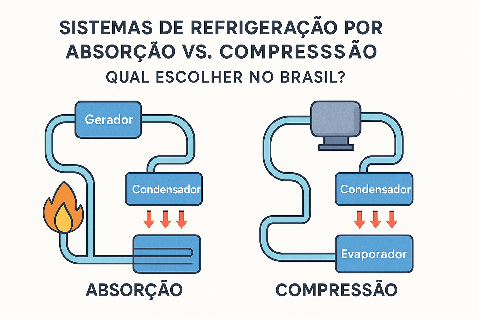 Diagrama sobre refrigeracao absorcao vs compressao