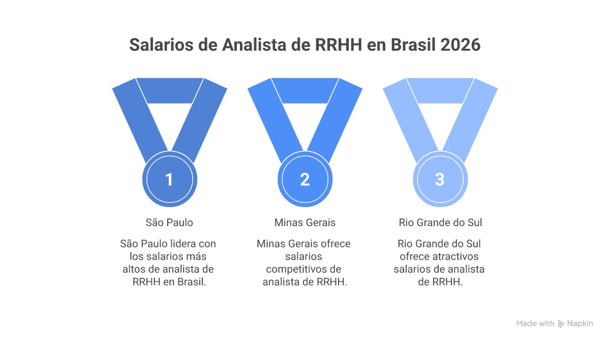 Infográfico mostrando os fatores que impactam o salário de um analista de RH no Brasil, como nível de experiência, estado, especialização e tamanho da empresa.