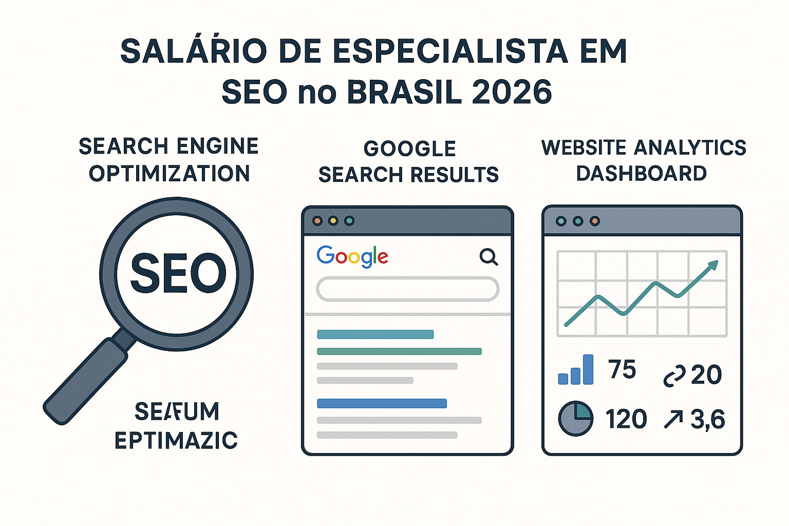 Ilustración sobre salario especialista seo brasil